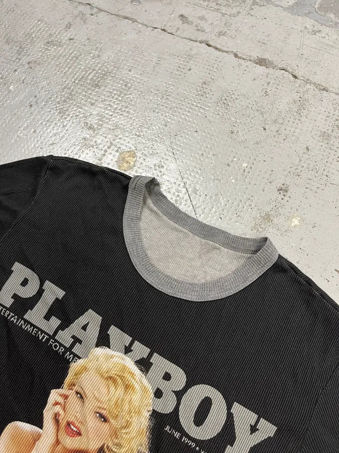 2000s Dolce & Gabbana Playboy Black Ringer T-Shirt cMNcEuD 3