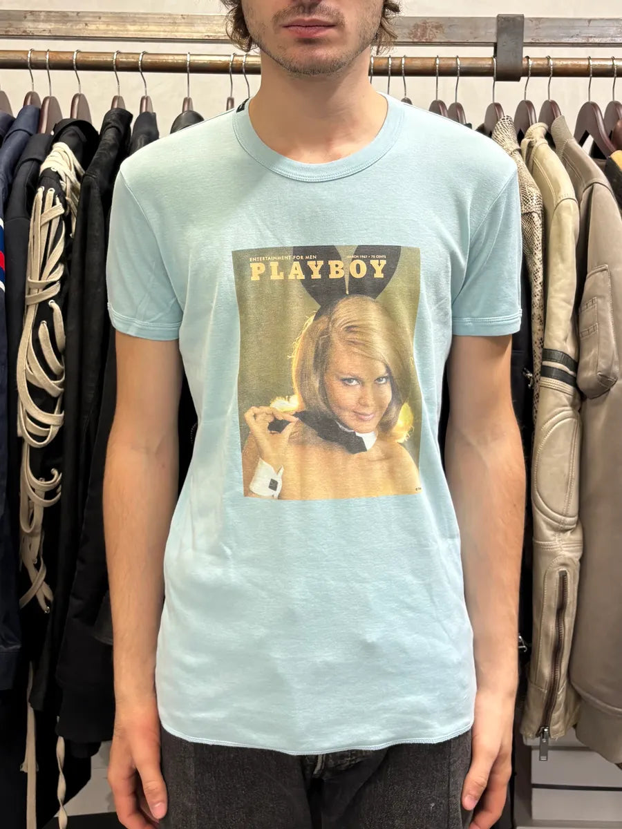 2000s Dolce & Gabbana Playboy Blue T-Shirt skhqCHU 1