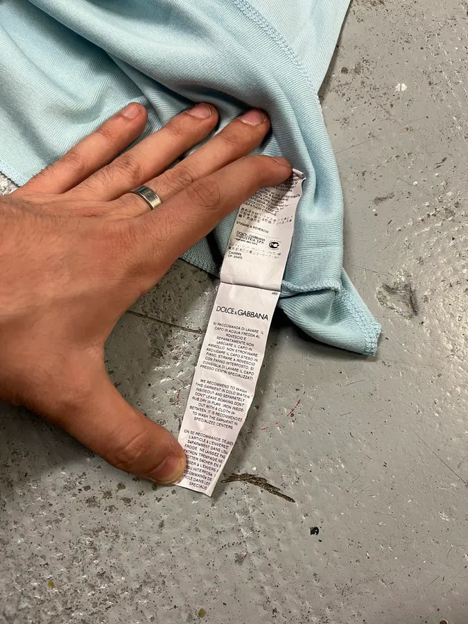 2000s Dolce & Gabbana Playboy Blue T-Shirt skhqCHU 7