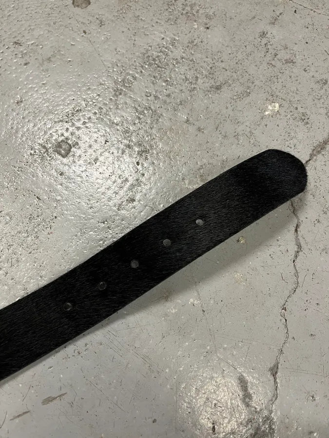 2000s Dolce & Gabbana Pony Hair Black Leather Belt lrPRAyX 6