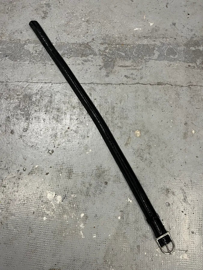 2000s Dolce & Gabbana Pony Hair Black Leather Belt qvNUXtr 9