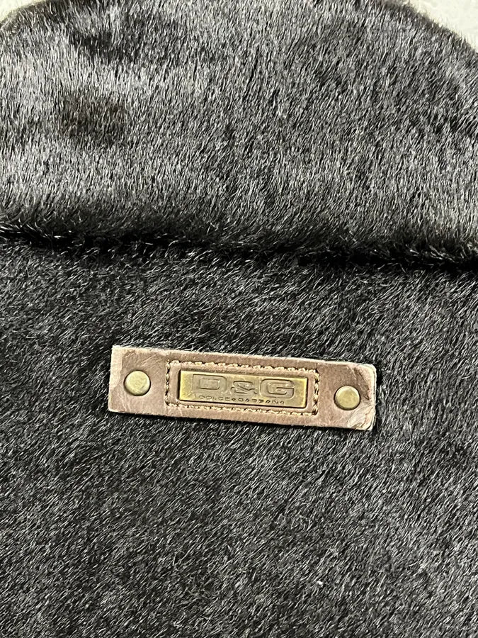 2000s Dolce & Gabbana Pony Hair Black Leather Jacket TelccGN 10