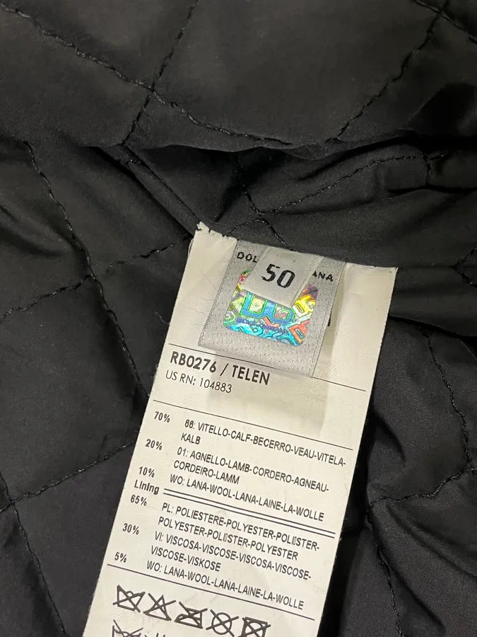 2000s Dolce & Gabbana Pony Hair Black Leather Jacket TelccGN 11