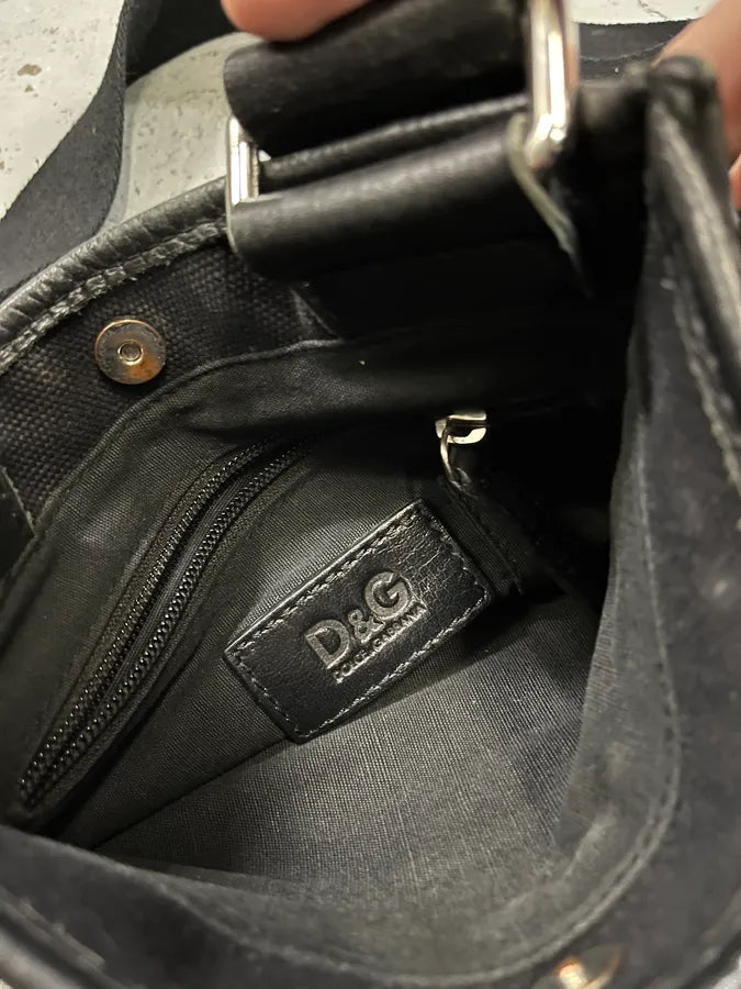 2000s Dolce & Gabbana Pony Hair Black Leather Shoudler Bag YmssTik 6