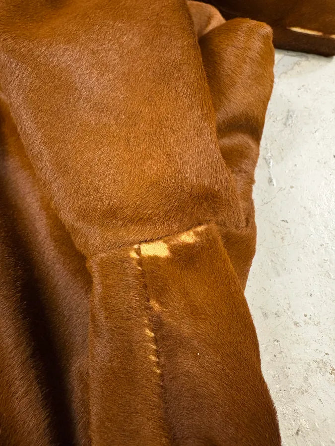 FW2002 Dolce & Gabbana Pony Hair Camel Leather Duffle Coat Jacket HnuNvqx 9