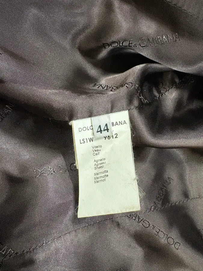 FW2002 Dolce & Gabbana Pony Hair Camel Leather Duffle Coat Jacket HnuNvqx 11