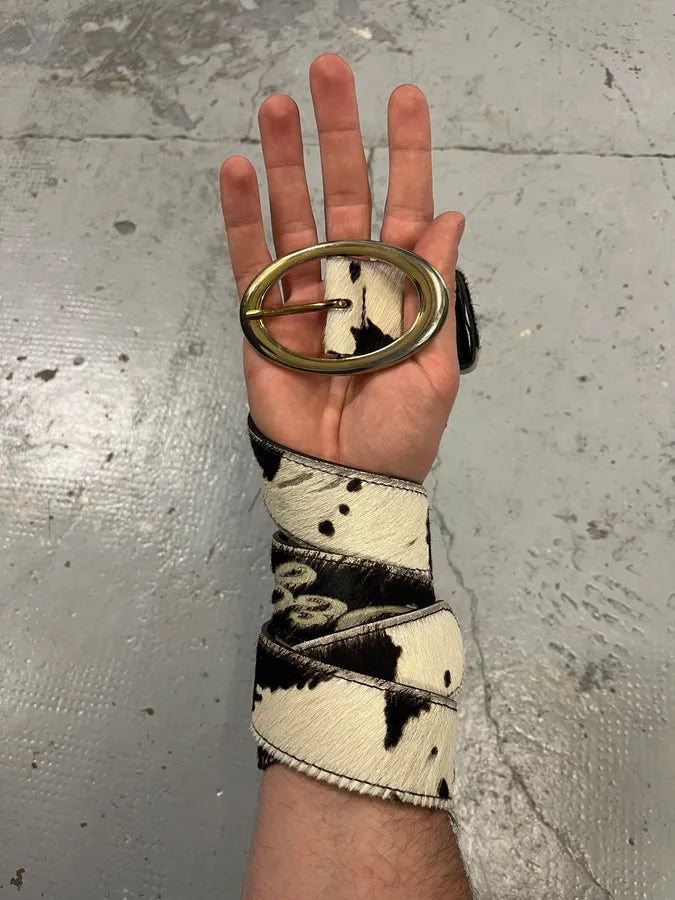 2000s Dolce & Gabbana Pony Hair Leather Belt zGaZGAH 0