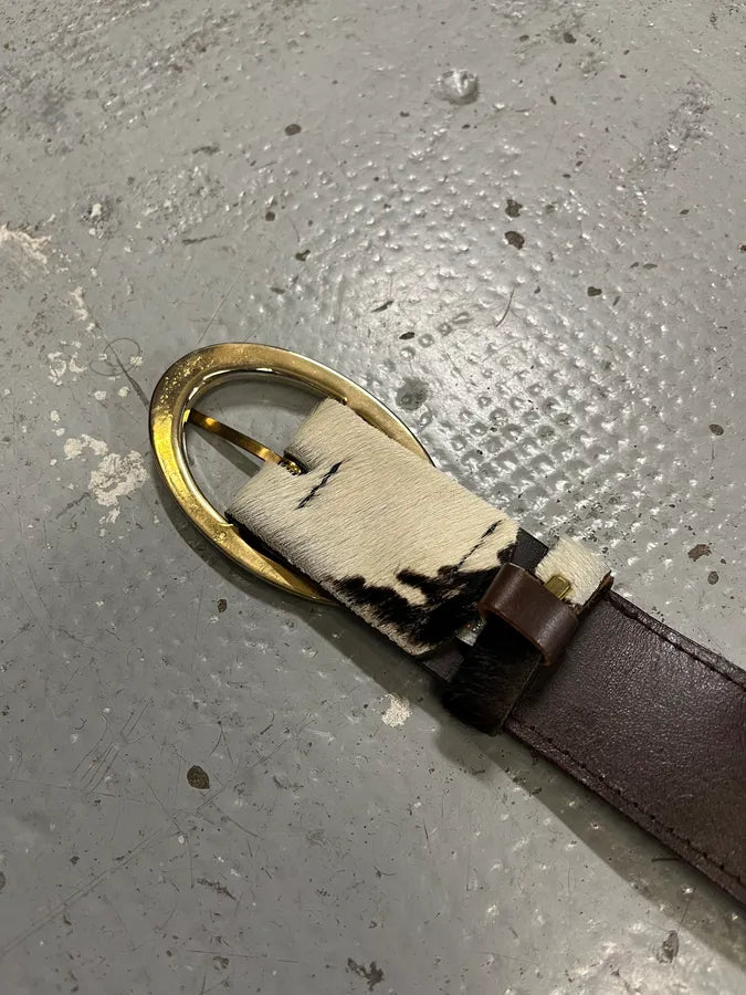 2000s Dolce & Gabbana Pony Hair Leather Belt zGaZGAH 9