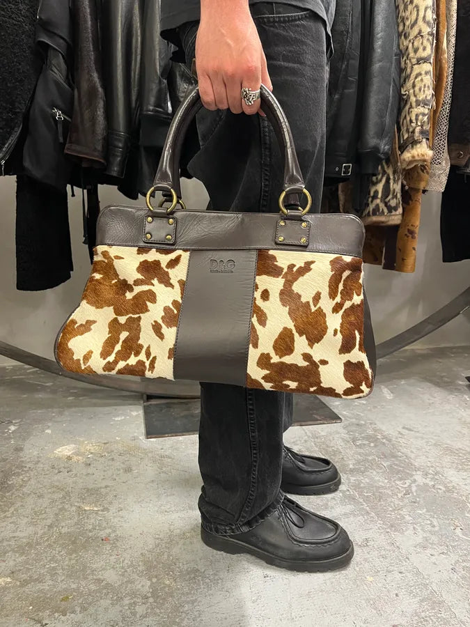 2000s Dolce & Gabbana Pony Hair Leather Cowprint Effect Handle Bag (OS) iJsYpmd 0