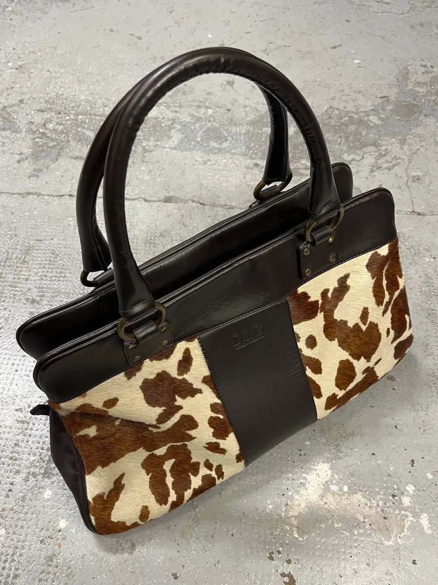 2000s Dolce & Gabbana Pony Hair Leather Cowprint Effect Handle Bag (OS) iJsYpmd 2