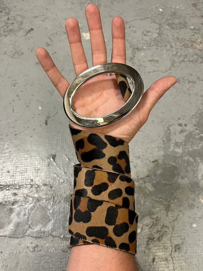 2000s Dolce & Gabbana Pony Hair Leopard Leather Belt (OS) QAuWFuP 0