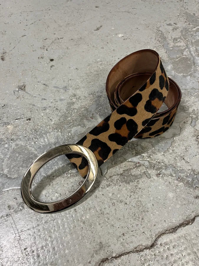 2000s Dolce & Gabbana Pony Hair Leopard Leather Belt (OS) QAuWFuP 1