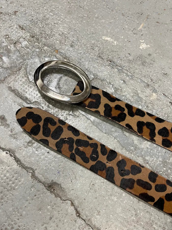 2000s Dolce & Gabbana Pony Hair Leopard Leather Belt (OS) QAuWFuP 2