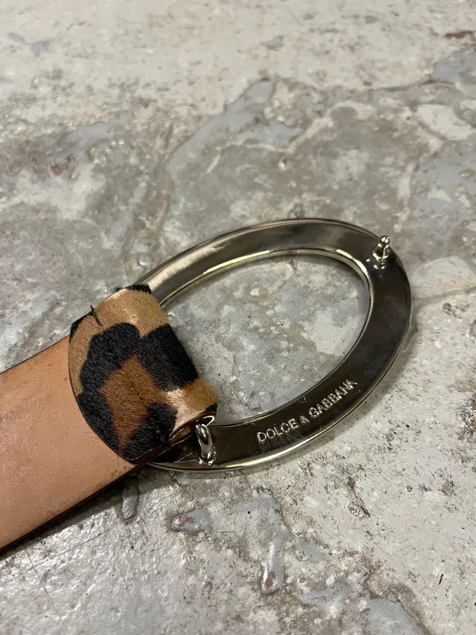 2000s Dolce & Gabbana Pony Hair Leopard Leather Belt (OS) QAuWFuP 6