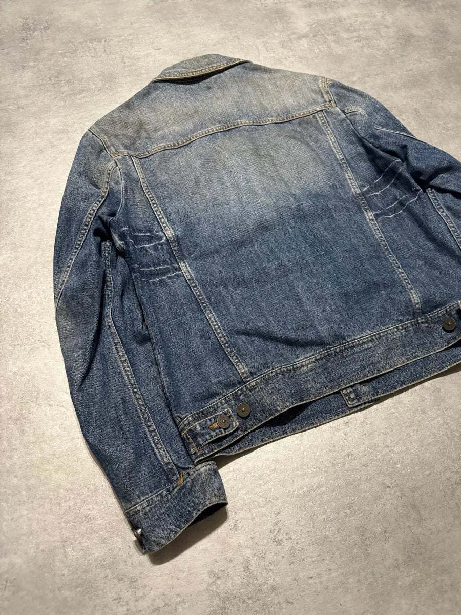 2000s Dolce & Gabbana Premium Mainline Blue Structured Denim Jacket uhMslpe 3