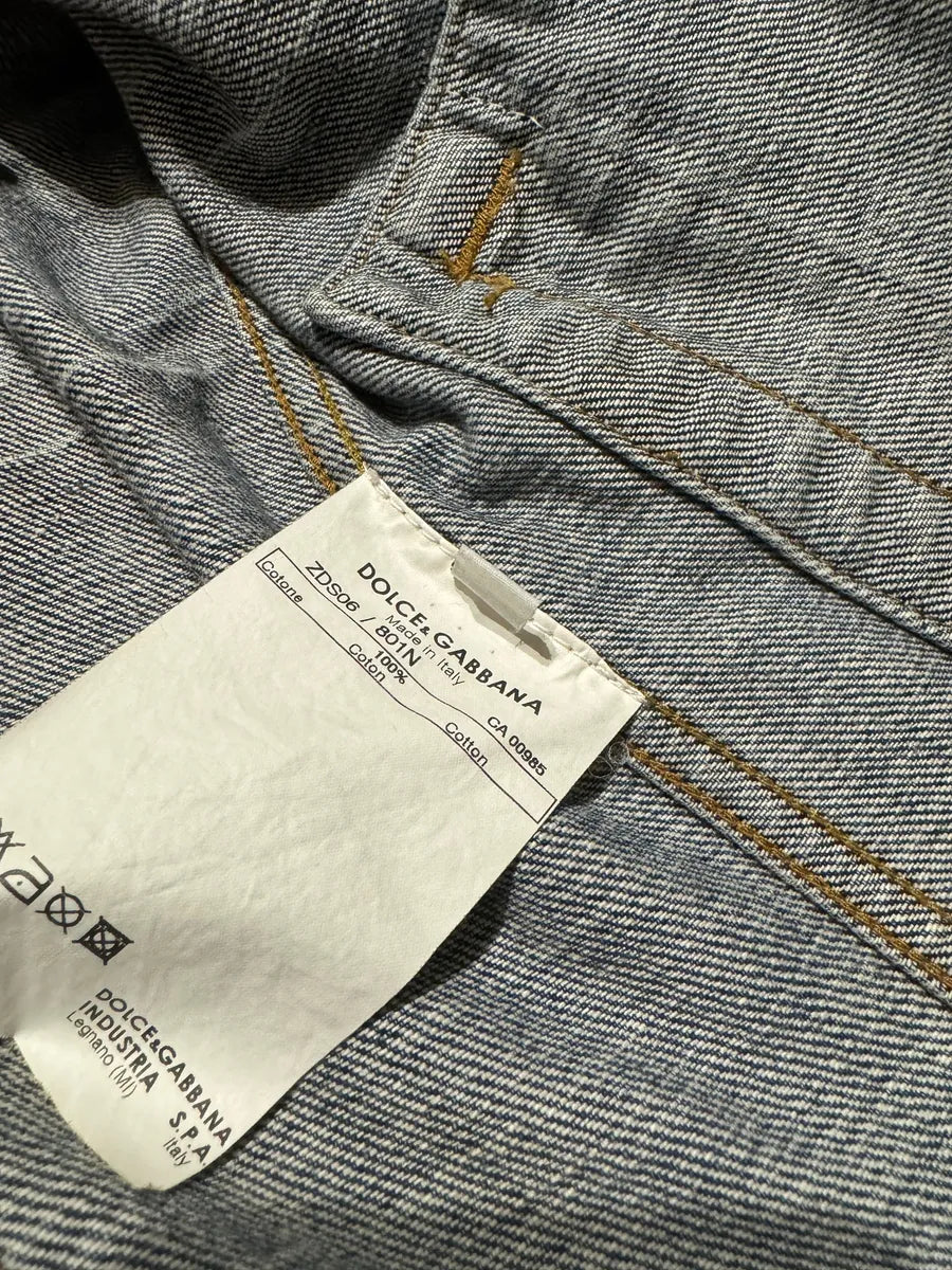 2000s Dolce & Gabbana Premium Mainline Blue Structured Denim Jacket (L) 6