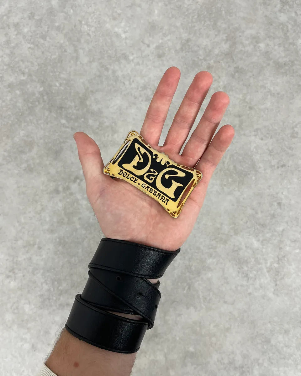 2000s Dolce & Gabbana Propaganda Black Leather Belt NfZrhsW 1