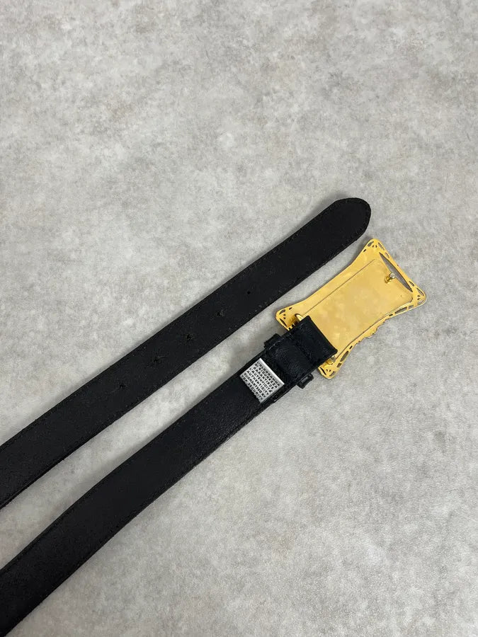 2000s Dolce & Gabbana Propaganda Black Leather Belt NfZrhsW 3