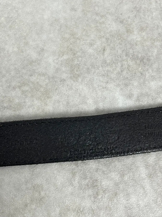 2000s Dolce & Gabbana Propaganda Black Leather Belt NfZrhsW 4