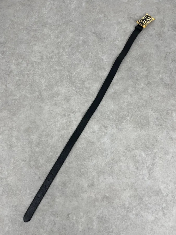 2000s Dolce & Gabbana Propaganda Black Leather Belt NfZrhsW 5