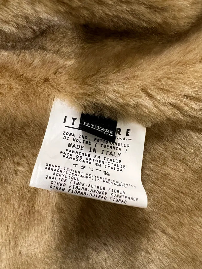 2000s Dolce & Gabbana Pure Beige Leather Shearling Effect Jacket (L) 4