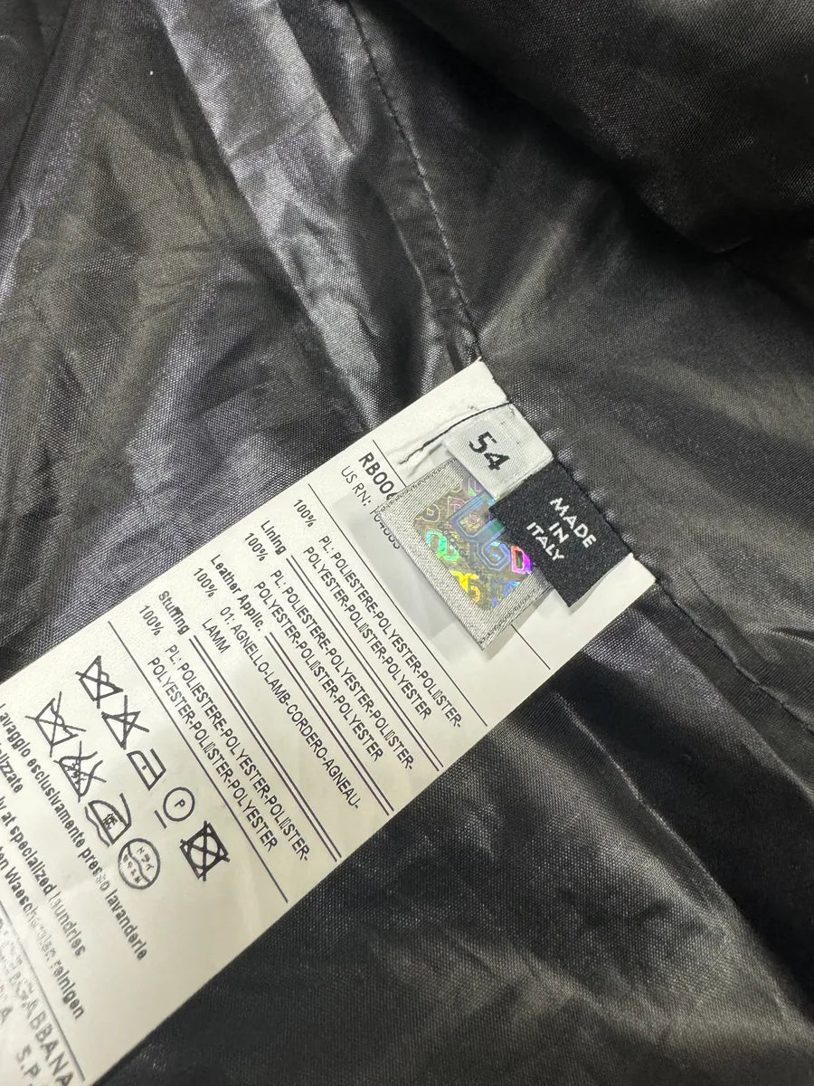 2000s Dolce & Gabbana Purple Quilted Puffer Leather Jacket (L) 12