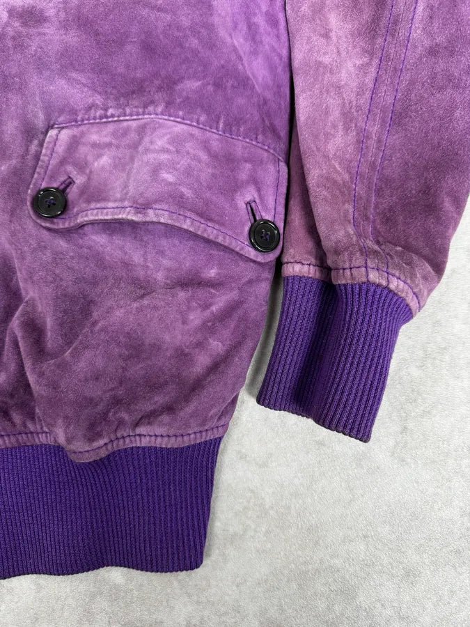 2000s Dolce & Gabbana Purple Suede Leather Jacket zCMDfcE 7