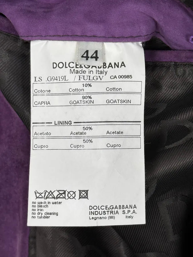 2000s Dolce & Gabbana Purple Suede Leather Jacket zCMDfcE 10