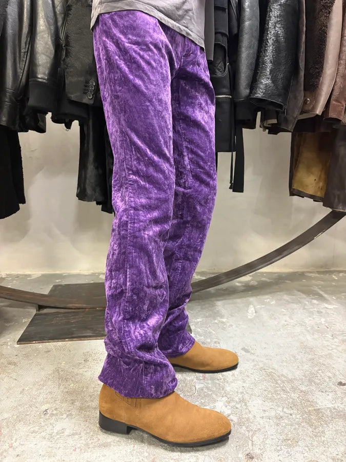 2000s Dolce & Gabbana Purple Velvet Pants (S) sykUlem 0