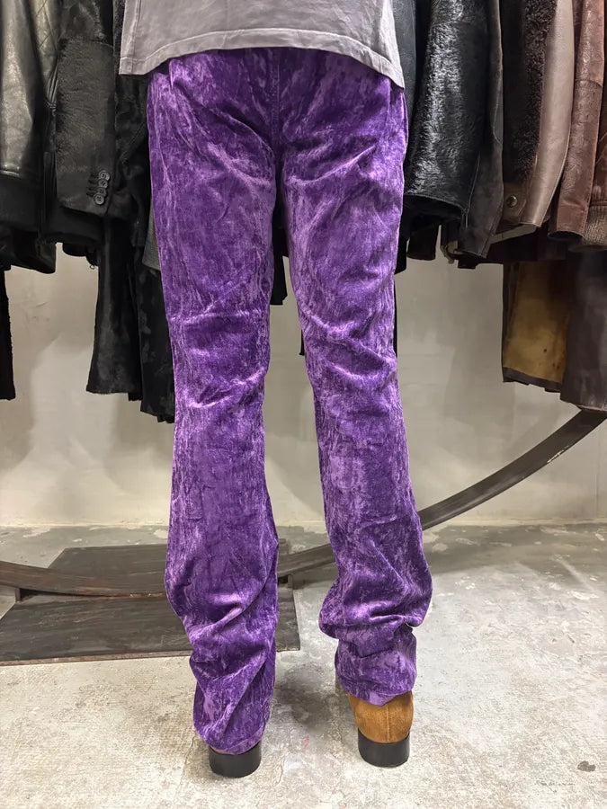 2000s Dolce & Gabbana Purple Velvet Pants (S) sykUlem 3