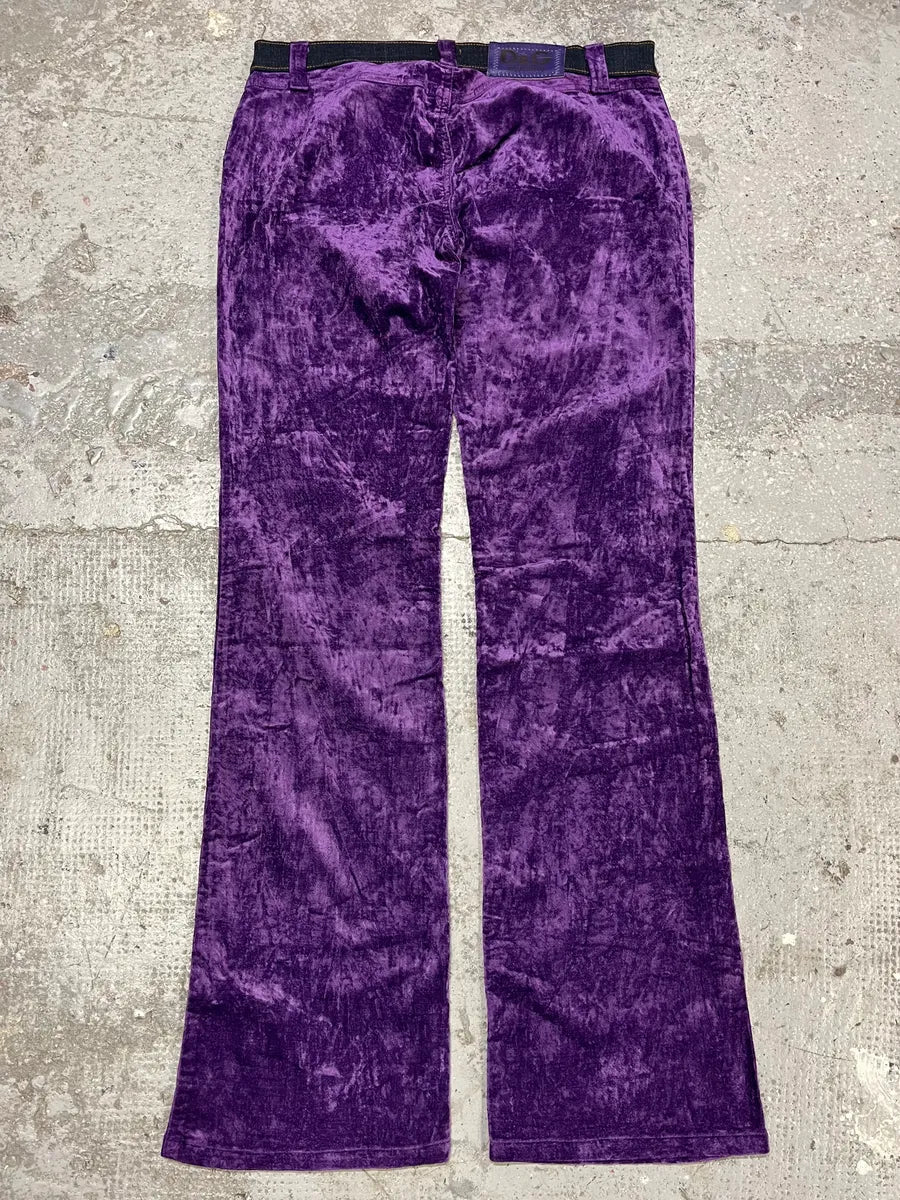 2000s Dolce & Gabbana Purple Velvet Pants (S) sykUlem 8