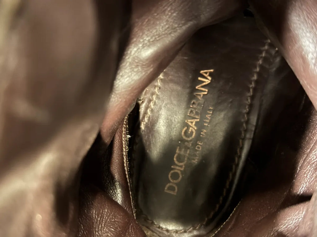 2000s Dolce & Gabbana Python Brown Leather Boots (43eu/us9.5) 6