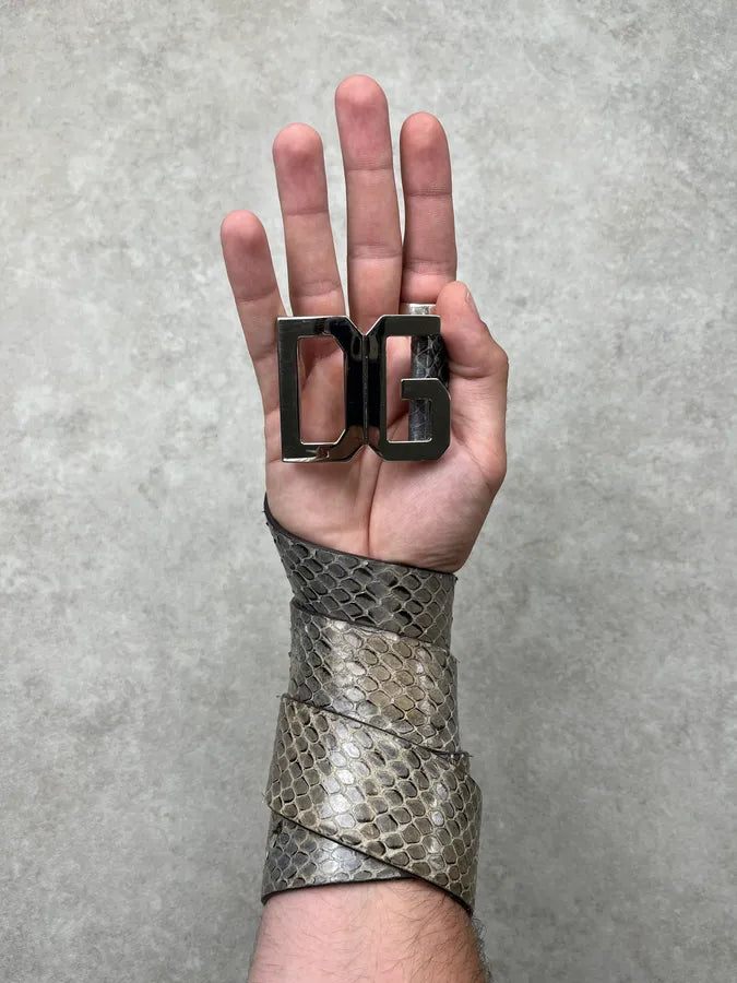 2000s Dolce & Gabbana Python Grey Leather Belt itiOHiu 0