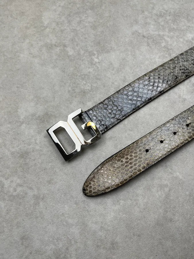 2000s Dolce & Gabbana Python Grey Leather Belt itiOHiu 2