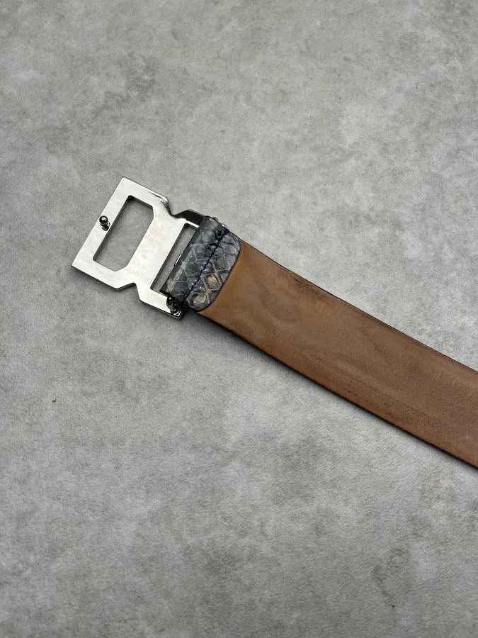 2000s Dolce & Gabbana Python Grey Leather Belt itiOHiu 5