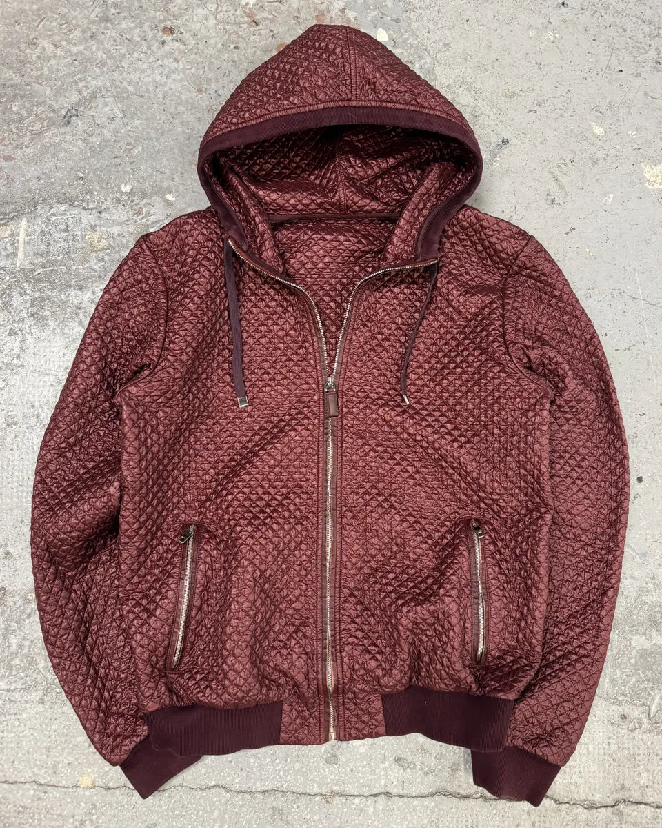 2000s Dolce & Gabbana Quilted Bordeaux Leather Jacket (L) 0