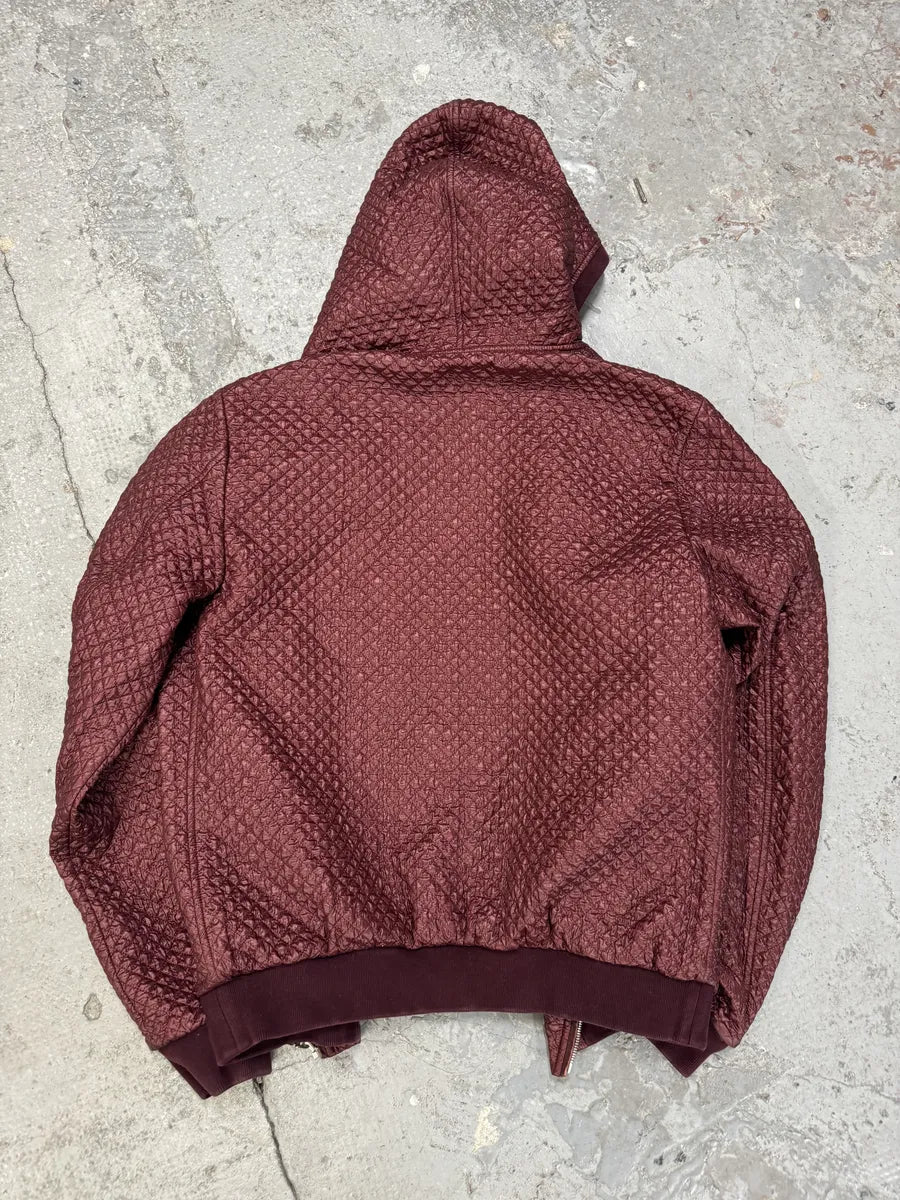 2000s Dolce & Gabbana Quilted Bordeaux Leather Jacket (L) 1