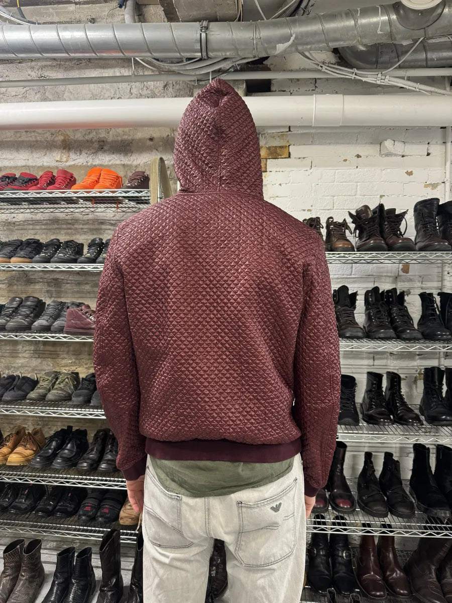 2000s Dolce & Gabbana Quilted Bordeaux Leather Jacket (L) 3