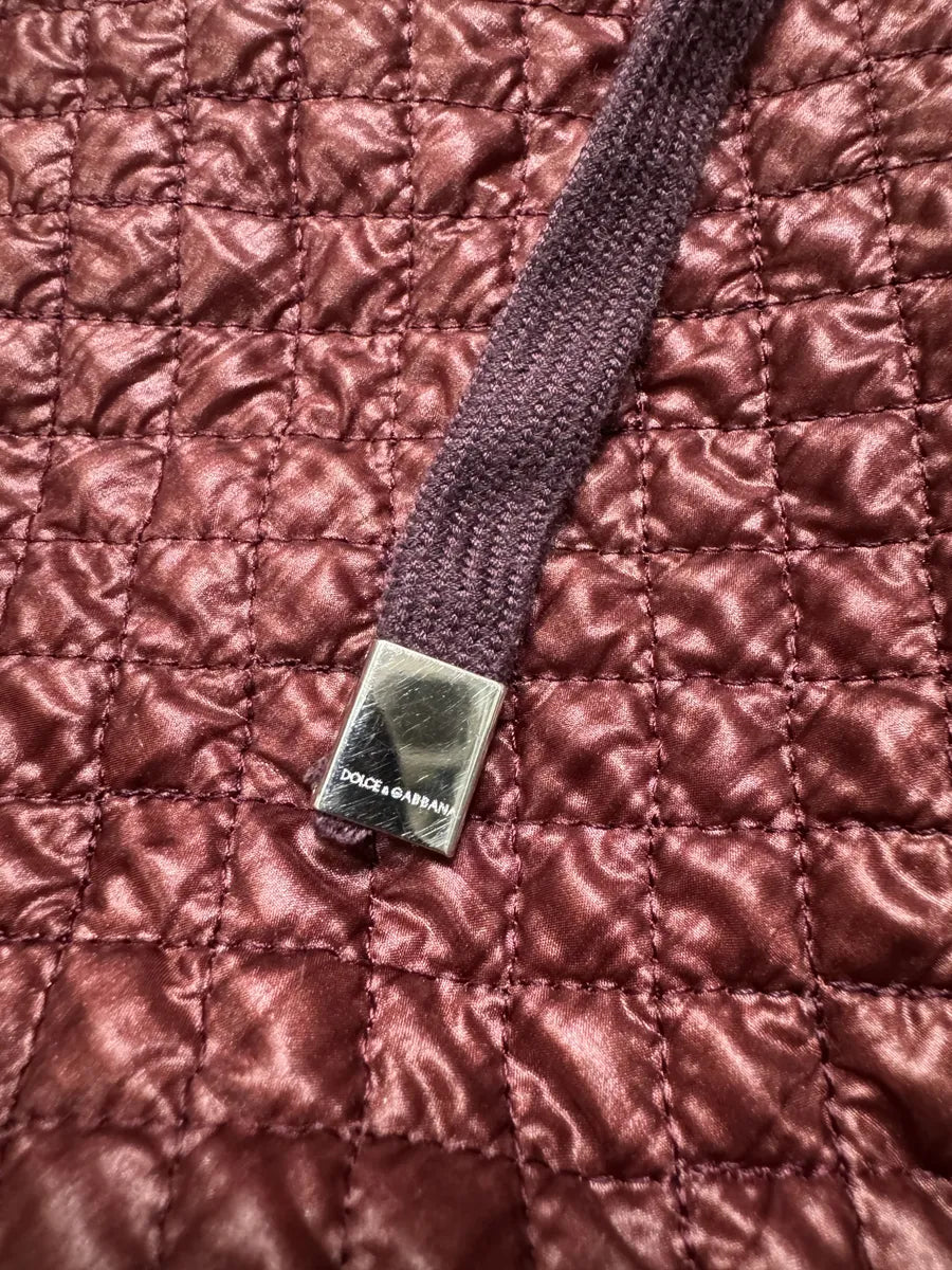 2000s Dolce & Gabbana Quilted Bordeaux Leather Jacket (L) 6