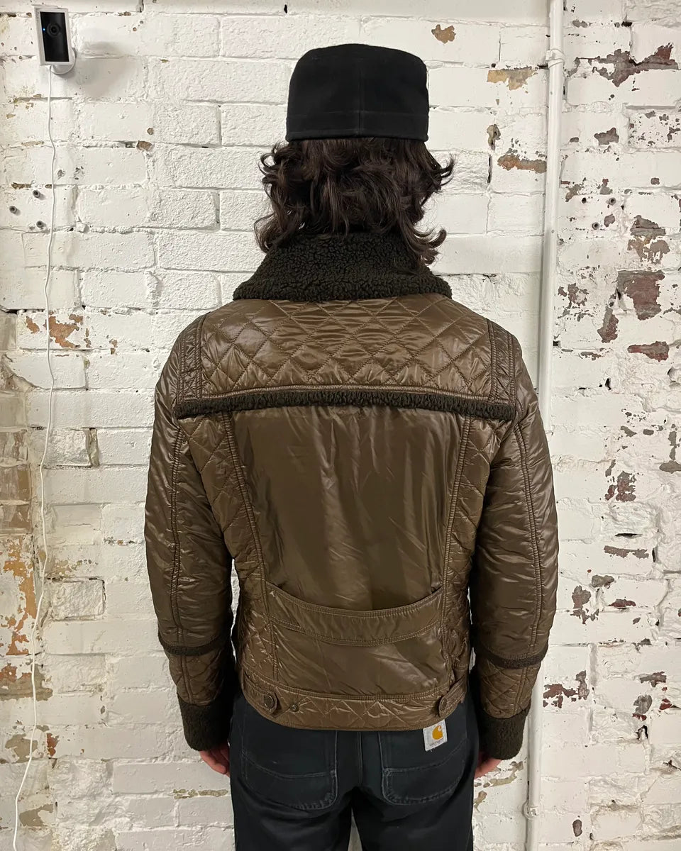 2000s Dolce & Gabbana Quilted Brown Mafia Puffer Jacket QMplpYO 2