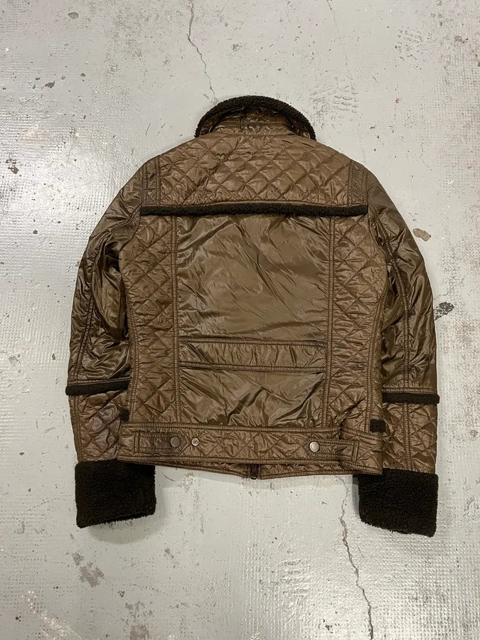 2000s Dolce & Gabbana Quilted Brown Mafia Puffer Jacket QMplpYO 6