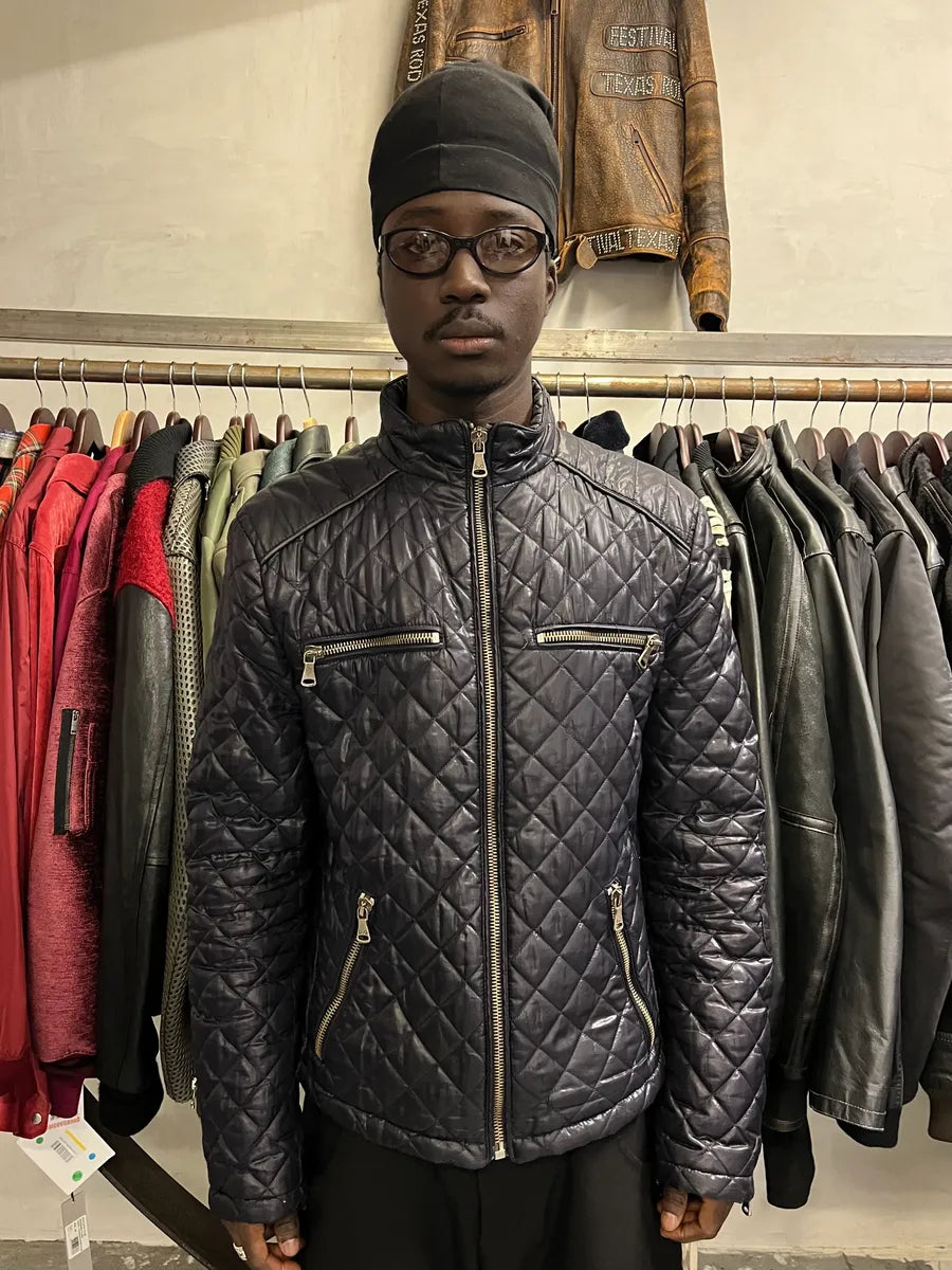 2000s Dolce & Gabbana Quilted Dark Purple Puffer Jacket oJpjTQa 1