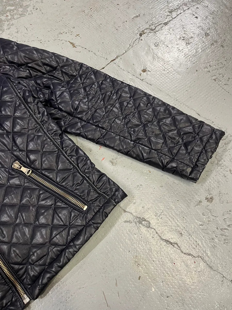 2000s Dolce & Gabbana Quilted Dark Purple Puffer Jacket oJpjTQa 5