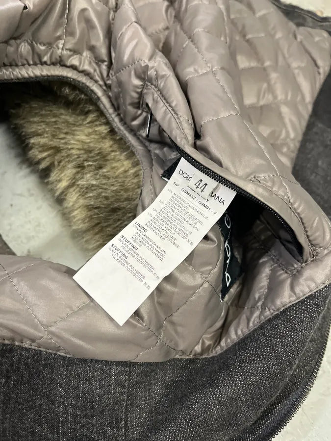 AW2011 Dolce & Gabbana Rabbit Fur Hooded Hybrid Denim Vest Jacket xNXRRaW 13