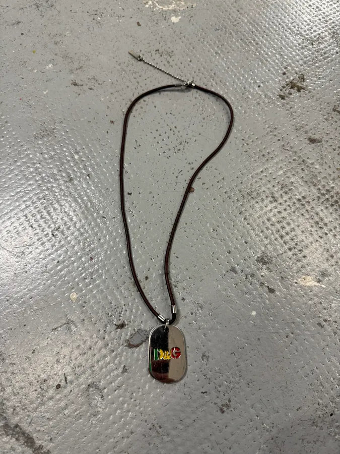 2000s Dolce & Gabbana Rasta Dog Tag Necklace KWSVFLM 0