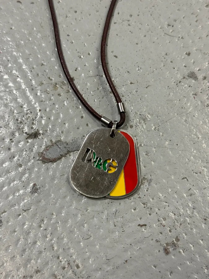 2000s Dolce & Gabbana Rasta Dog Tag Necklace KWSVFLM 1