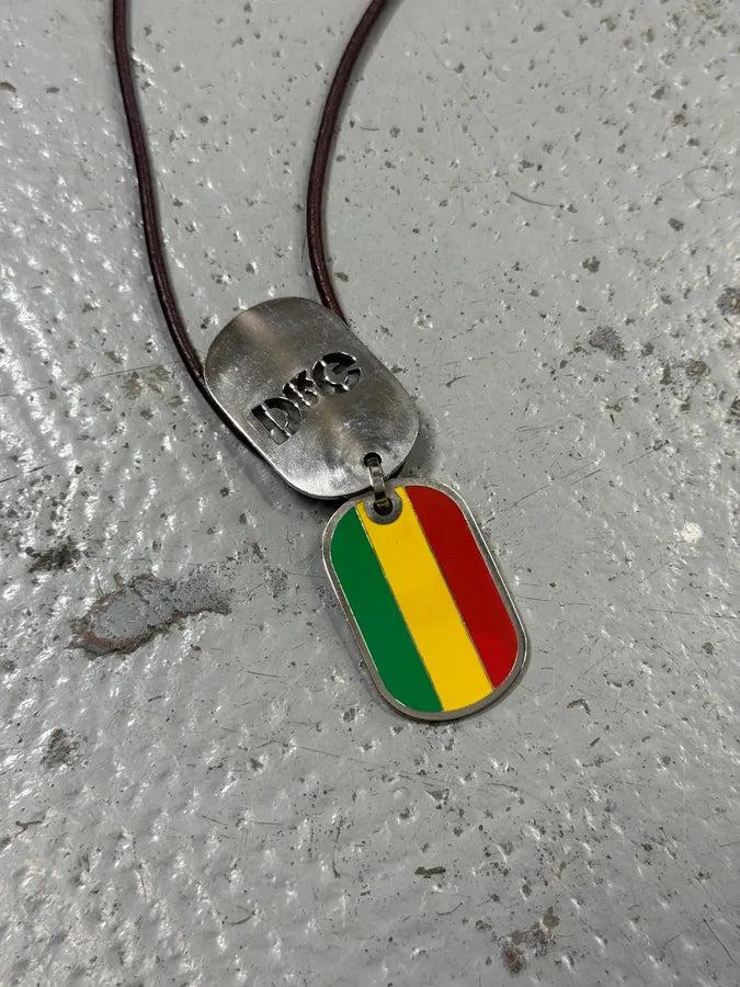 2000s Dolce & Gabbana Rasta Dog Tag Necklace KWSVFLM 2