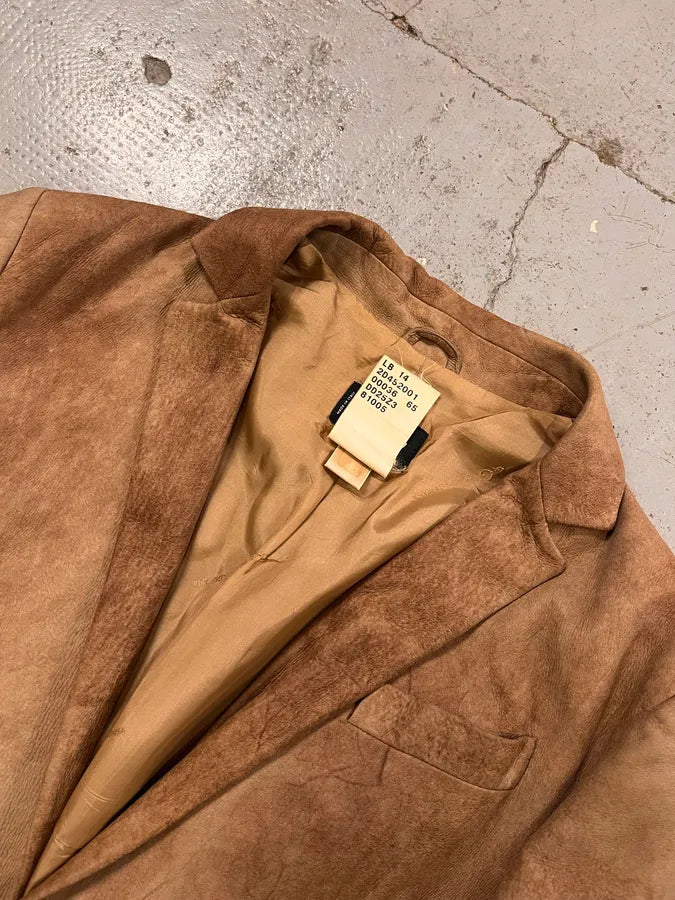 2000s Dolce & Gabbana Raw Beige Leather Blazer Jacket XoHecHY 4