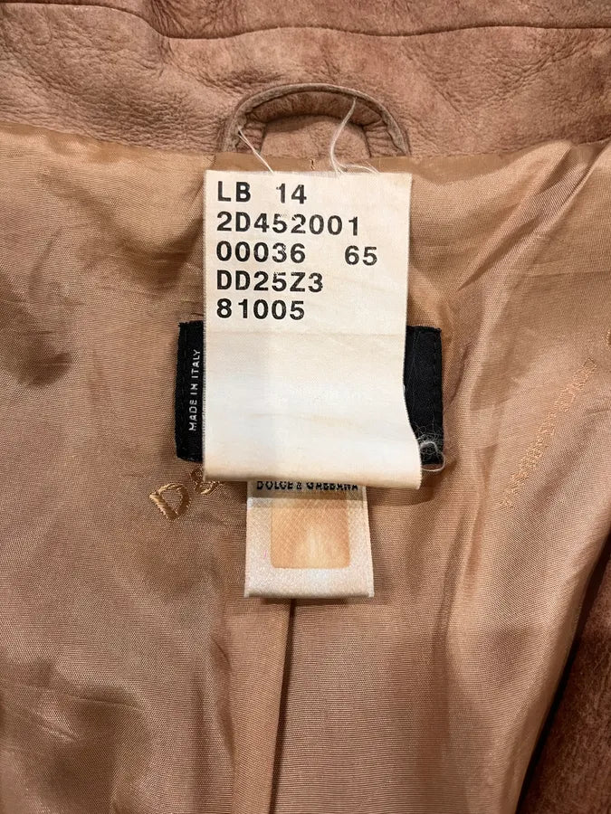 2000s Dolce & Gabbana Raw Beige Leather Blazer Jacket XoHecHY 9