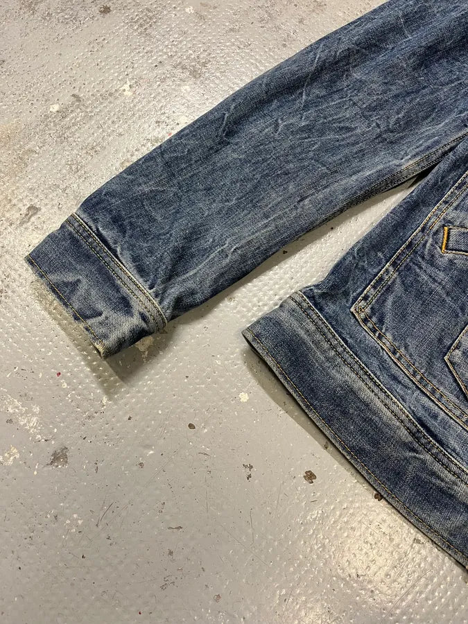 2000s Dolce & Gabbana Raw Blue Denim Jacket hnRrQCh 5